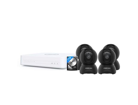 Kit de videovigilância IP com 4 câmeras KIT-4-FN8108H-X5-B-HDD