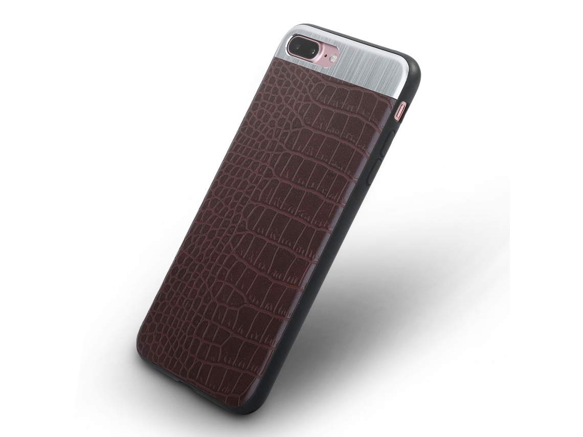 Capa de Telefone Crocodilo para iPhone 7/7 Plus, proteção antiqueda