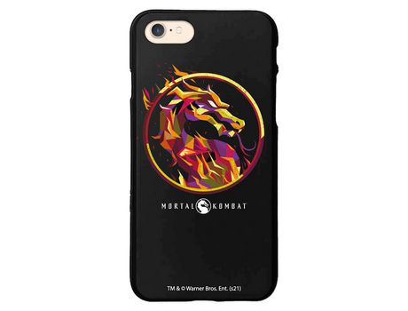 Capa para iPhone 7-8-SE 2020 - SE 3(2022) Preto Mortal Kombat Logo Fire