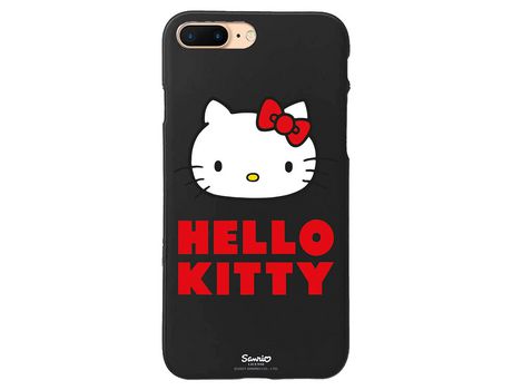 Capa para iPhone 7 Plus - 8 Plus Preto Hello Kitty Logo