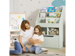 Estante Infantil Com Gaveta, Prateleira De Livros Compartimentos, 60 X 29,9 X 90 Cm, Verde