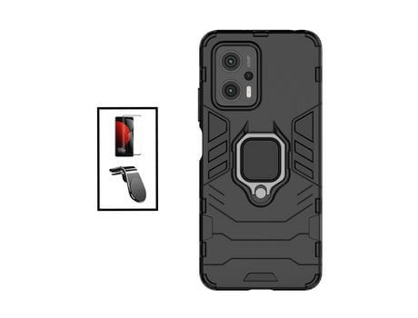 Kit Película de Vidro Temperado GorilasGlass + Capa de Proteção Militar Magnética + Suporte de Carro Magnético L para Xiaomi Poco X4 GT - Preto