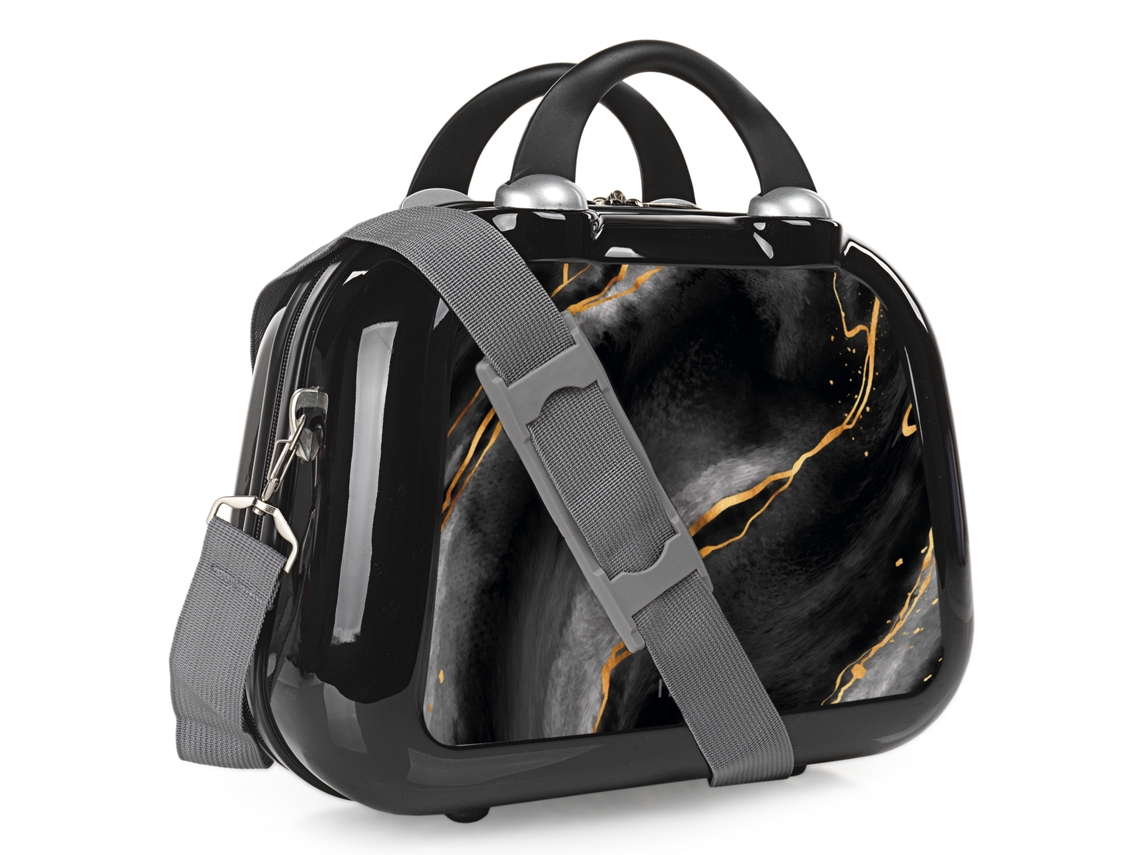 Saco De Viagem Rígido Personalizado Lava Negra De Base Preta Itaca (35x26x17 Cm 15,5l)