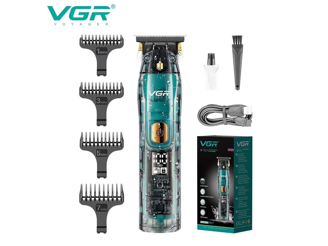 Nova Máquina De Cortar Cabelo Transparente E Lavável Com Visor Digital, Aparador De Cabelo Elétrico.