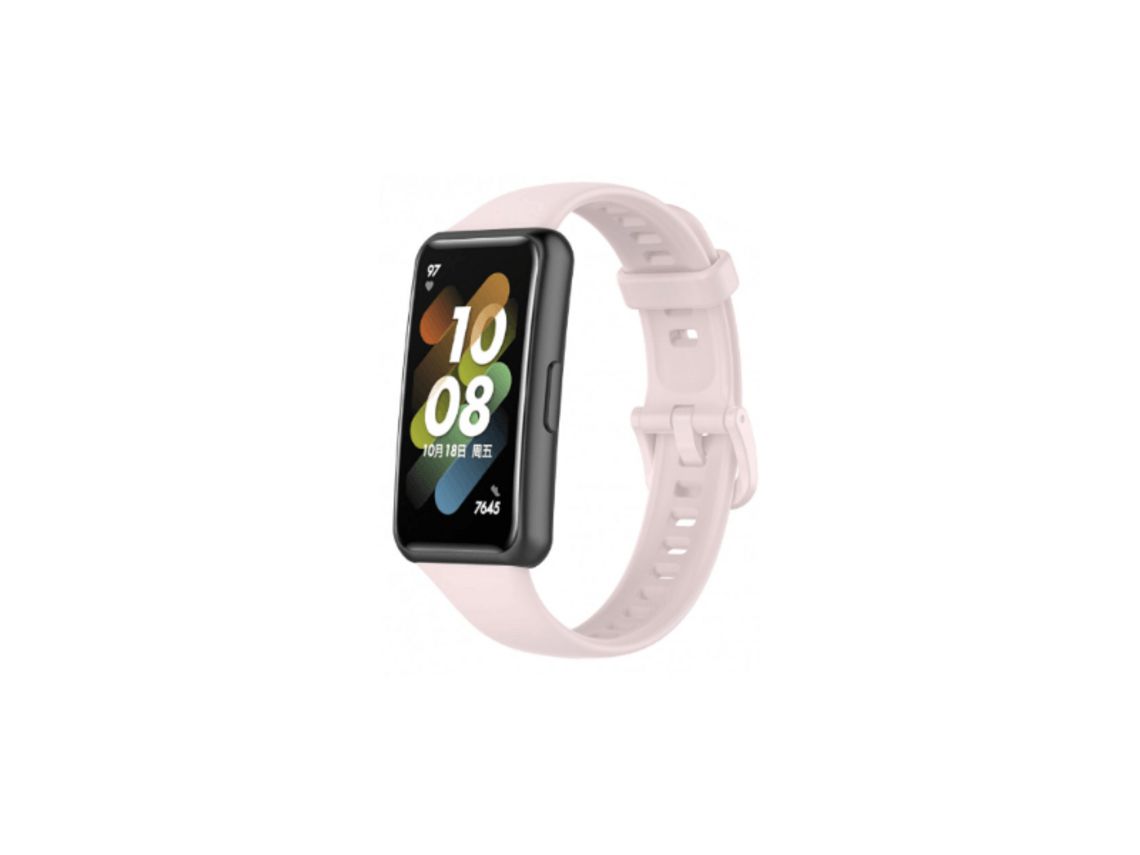 Bracelete SmoothSilicone Com Fivela para Huawei Band 7 - Rosa