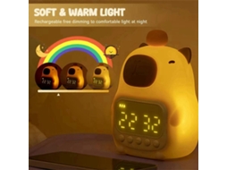 Abajur De Cabeceira Com Tema De Capivara, Relgio Soneca Led, Luz Noturna Recarregvel, Controle Por Toque O Presente Perfeito. Aquaforge