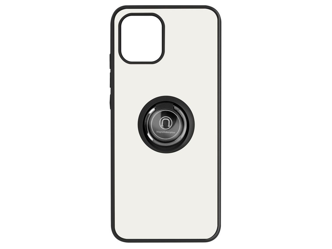 Capa para Samsung Galaxy A03 com Anel de Metal Bi-material Preto