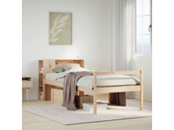 SYFAX™ Cama com Estante Sem Colchão 75x190 Cm Pinho Maciço