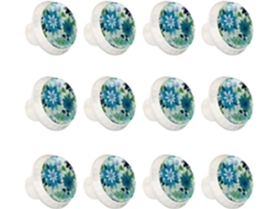 Puxadores E Botões Redondos Para Gavetas Armários, Conjunto De 12 Peças, Design Abstrato Floral, Puxadores Para Portas
