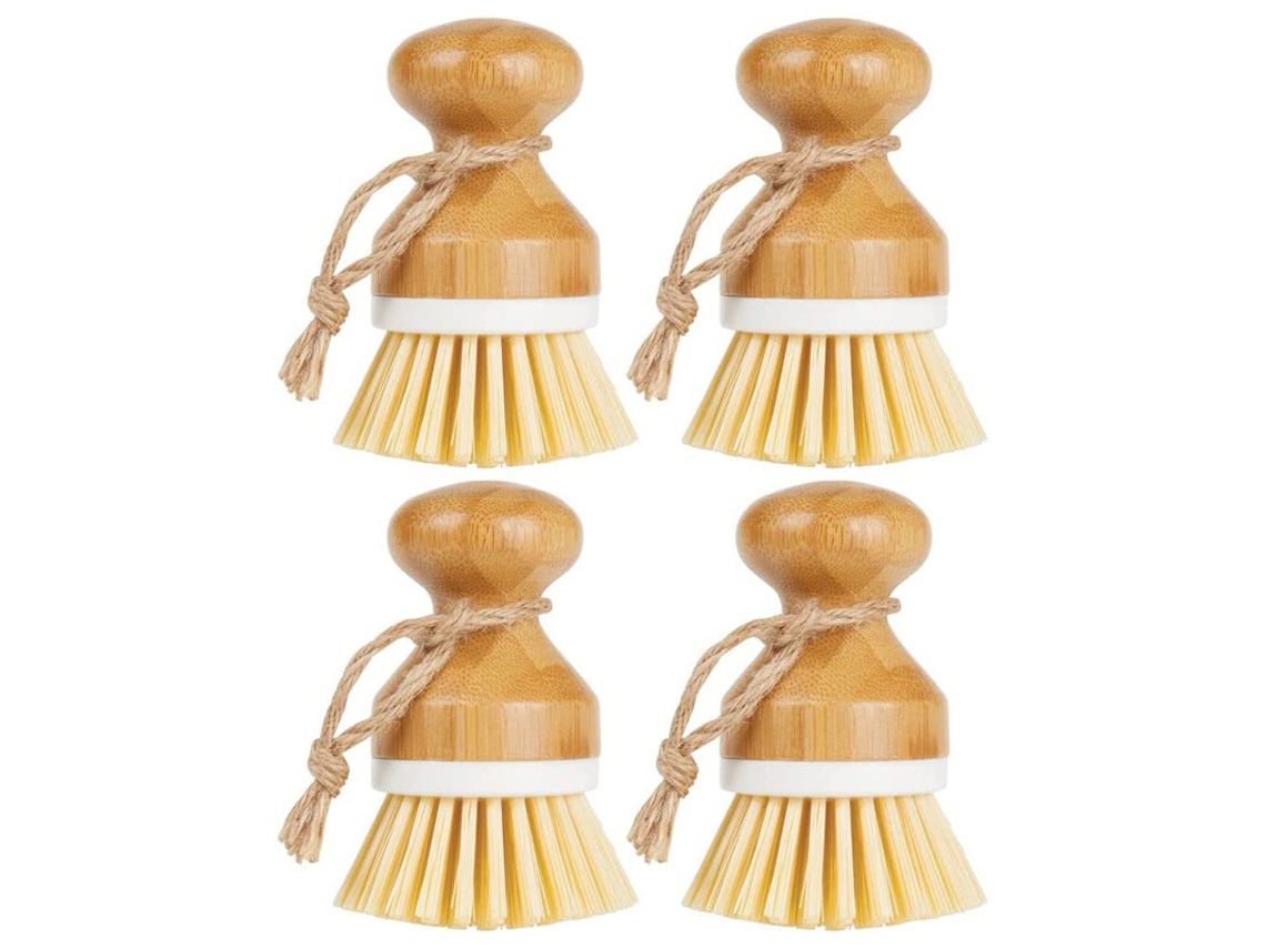 Conjunto de 4 Escovas para Limpeza de Panelas, Bambu AQUAFORGE