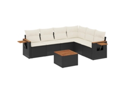 Garden Sofa Set, Garden Sofa Sets Vidaxl Preto Rattan / Vime (n/a)
