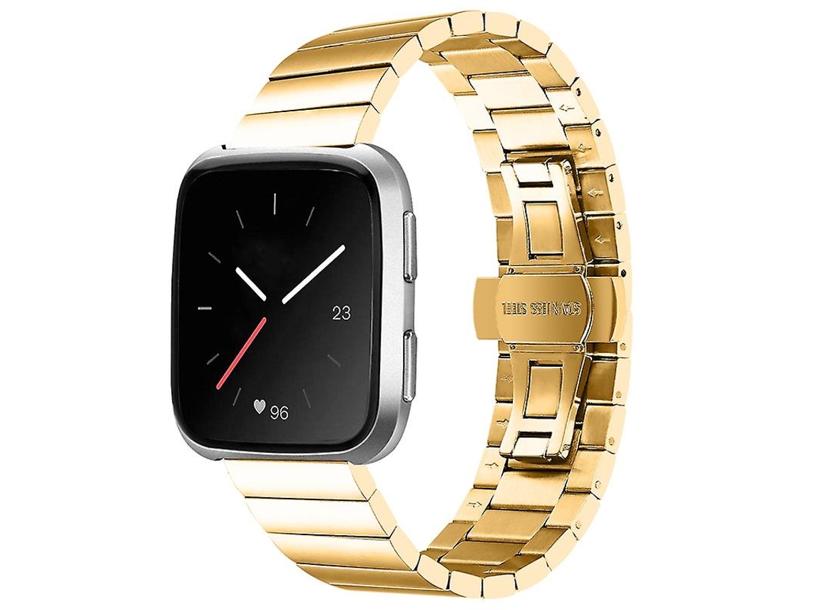Pulseira de relógio inteligente para Fitbit Versa/Versa 2/Versa Lite/Versa SE, durável com fivela dourada Ly Ebike