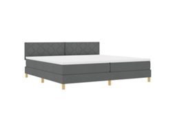 Cama Bospring Com Colchão & Led Cinza Escuro Tecido Vidaxl Carvão Fabric (200x200 Cm)