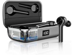 Fones de Ouvido Sem Fio Bluetooth 5.0 com Microfone Ipx7 À Prova D'Água com Cancelamento de Ruído Sem Fio para Esporte/Trabalho Preto YIZHOOD