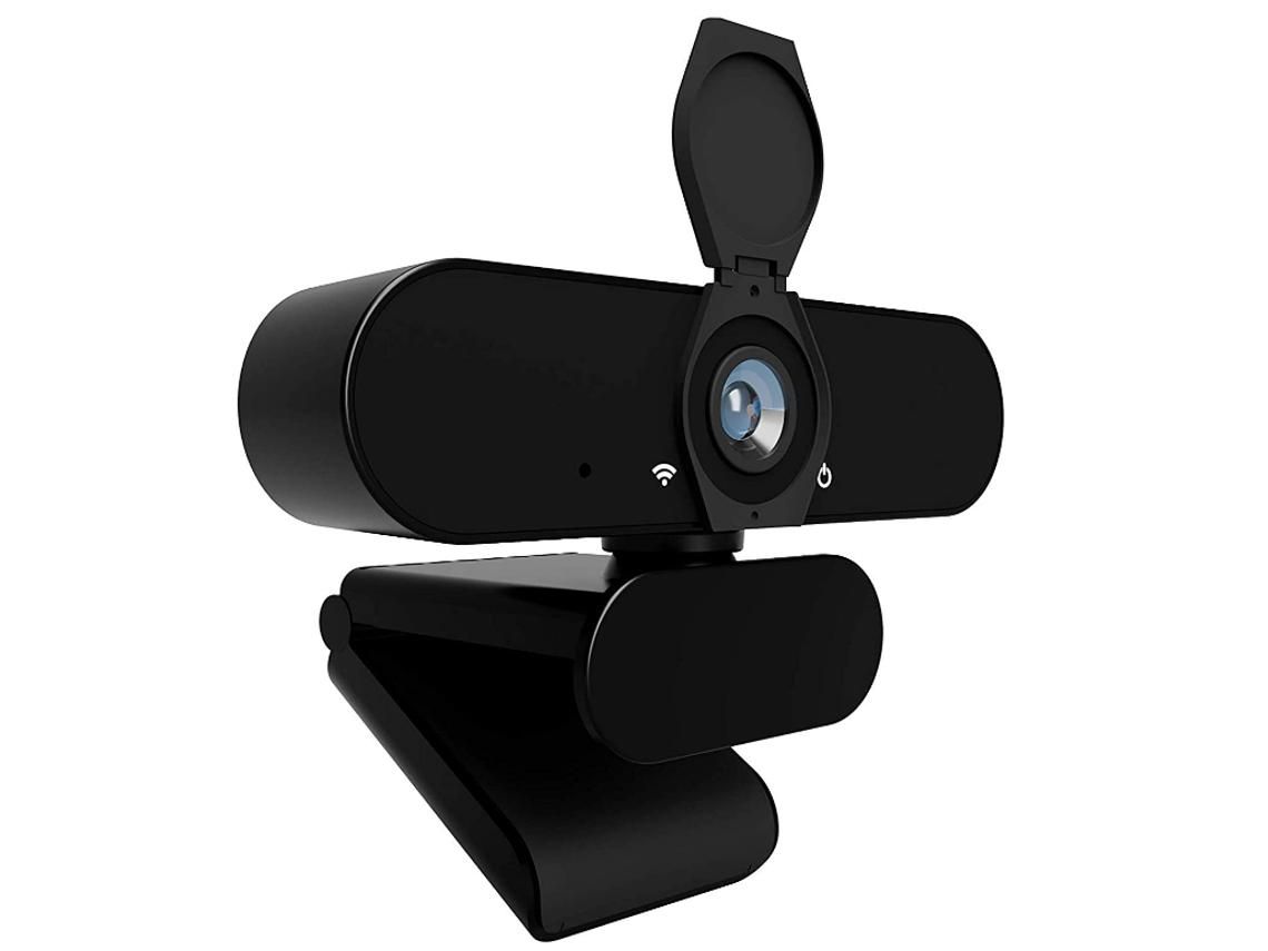 Webcam com Microfone e Capa de Privacidade 2K/30Fps para Pc de Mesa Laptop e Mac Cancelamento de Ruído Preto YIZHOOD