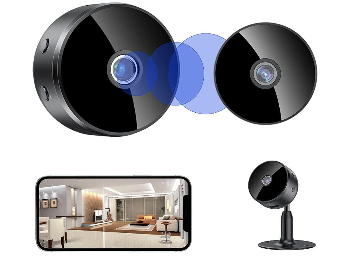 Câmera Wifi Interna Hd Smart Camera com Visão Noturna e Detecção de Movimento Mini Câmera Sem Fio para Animais de Estimação/Escritório Preto YIZHOOD