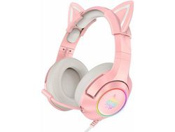 Fone de Ouvido para Jogos com Orelhas de Gato Removíveis Compatível com Telefones Celulares Pc Ps4 Ps5 Xbox One com Som Surround Luz de F YIZHOOD