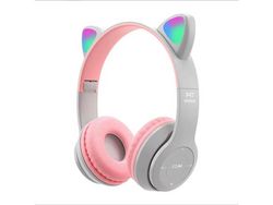 Fones de Ouvido Sem Fio Sobre a Orelha Fones de Ouvido Estéreo Led Luminosos com Microfone Embutido Cinza YIZHOOD