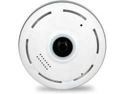 Câmera de Rede de Áudio Bidirecional Sem Fio Mini Panorâmica 1080P Hd 360 Graus Fisheye Wifibranco YIZHOOD
