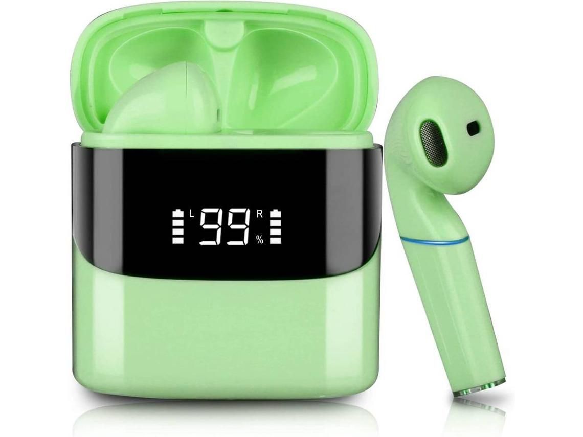 Auscultadores Desportivos Sem Fios Bluetooth Controlo de Toque Do Microfone À Prova de Água e Carregamento Rápido.Verde YIZHOOD
