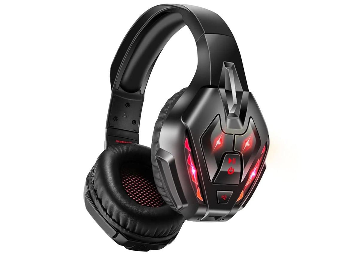 Auricular para Jogos Sem Fios Bluetooth Auricular Estéreo com Cabo Ps4 com Fio de 3,5Mm Xbox One Pc Nintendo Switch Vermelho YIZHOOD