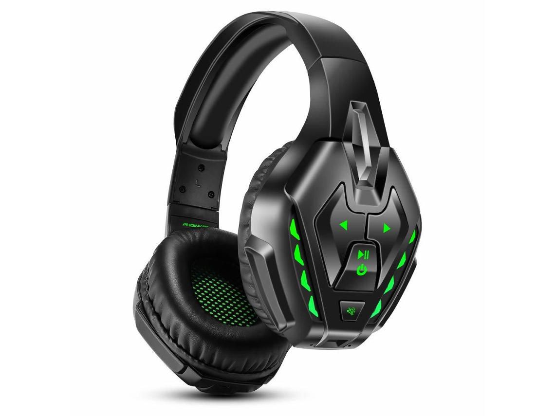 Auscultadores para Jogos Bluetooth Sem Fios Auscultadores Estéreo com Cabo Ps4 de 3,5Mm Xbox One Pc Nintendo Switch Verde YIZHOOD