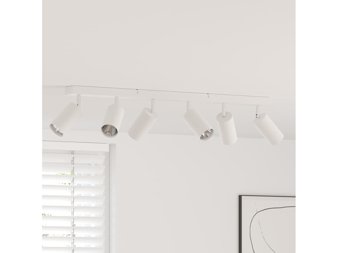Vidaxl Foco De Teto Com Holofotes Branco 73 X 6 X 16 Cm Metal