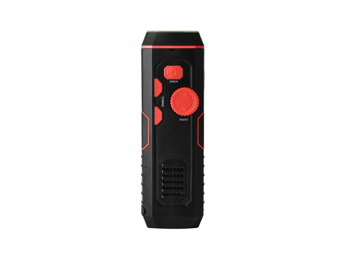 Rádio com manivela multifuncional e luz de emergência LED BESTVITE (vermelho)