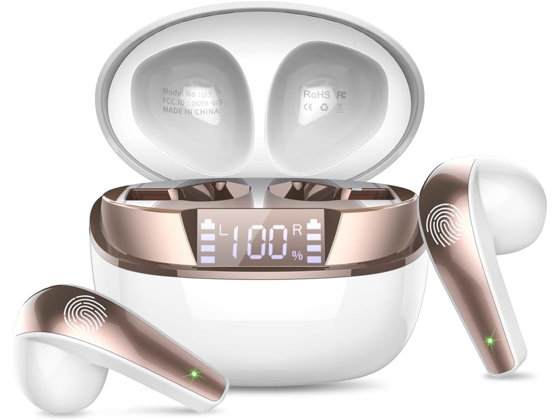 Fones Bluetooth 5.4 Dormir, Silicone Invisível, Bloqueio Ruído, Led, Pequenas Orelhas, Preto JIAPEI