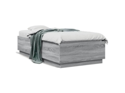 Estrutura de Cama MAISON EXCLUSIVE Derivados de Madeira Cinzento Sonoma (90x190 cm)