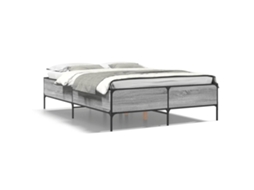 Bed Frame, Bed Frames Vidaxl Cinzeto Madeira Processada (120 X 190 Cm)