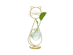 Laxiscreed Vaso Hidropónico Para Arranjos Florais Com Flores De Ferro E Design Minimalista