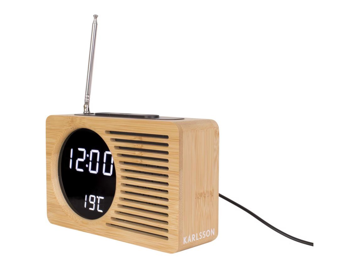Despertador em Bambu KARLSSON Retro Radio