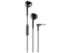 Linha Celular Cápsula de Voz Fones de Ouvido Cápsula com Fio e Microfone Conector de 3,5 Mm Cor Preta