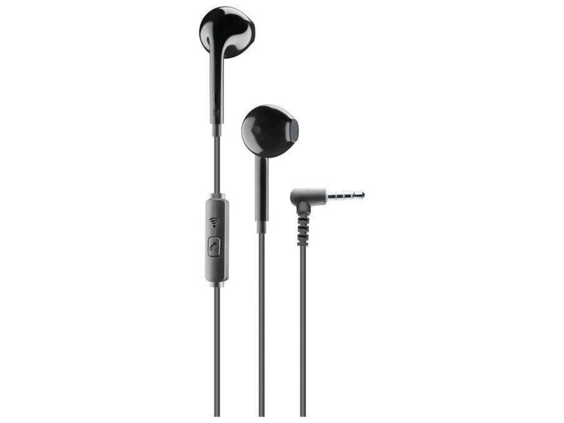 Linha Celular Cápsula de Voz Fones de Ouvido Cápsula com Fio e Microfone Conector de 3,5 Mm Cor Preta