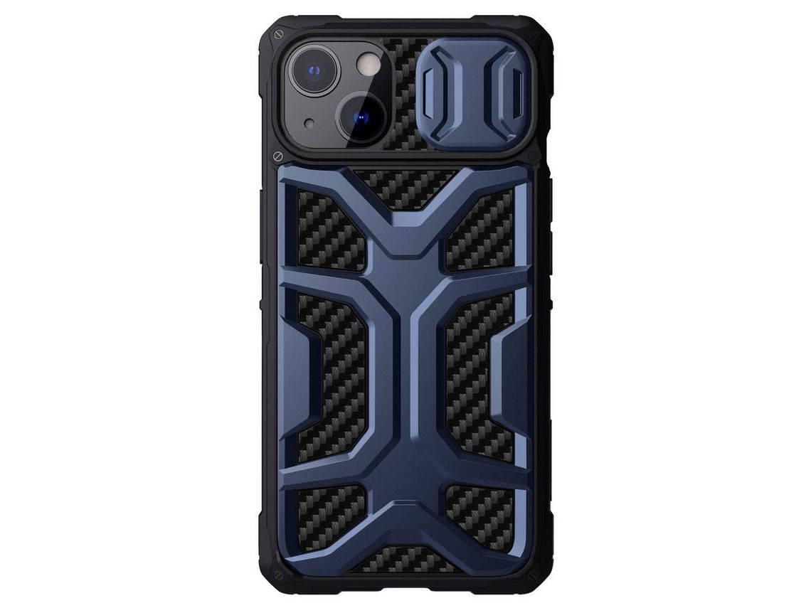 Capa NILLKIN Adventruer para iPhone 13 Armor Com de Câmera Azul