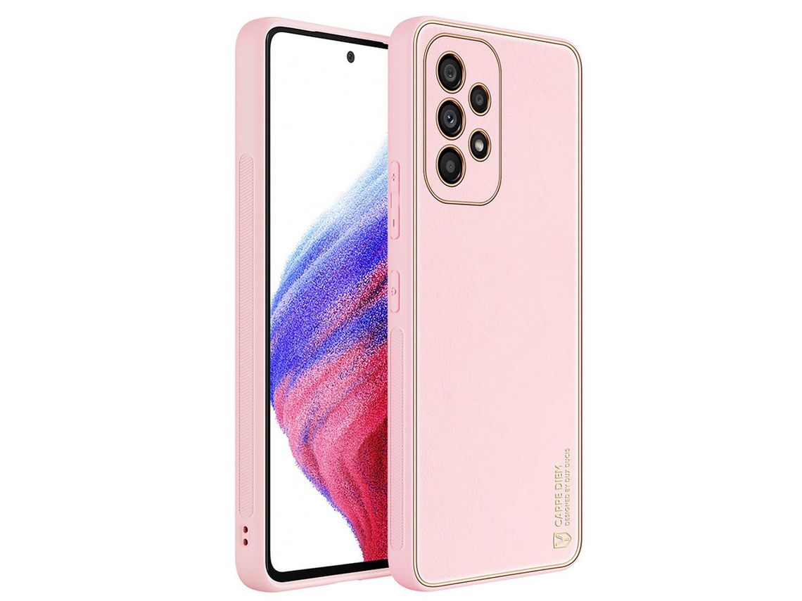 Capa Elegante DUX DUCIS Yolo Em Couro Sintético Ecológico para Samsung Galaxy A53 5G Rosa
