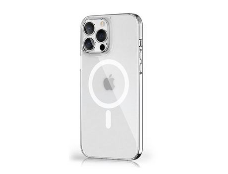 Capa iPhone 13 Pro Max Efeito Pele Magnética Cinzento