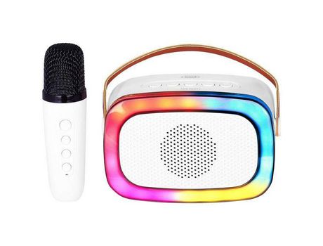 Alto-falante Nomad Branco Karaokê com Microfone Xr 8A01 Mini Party TREVI