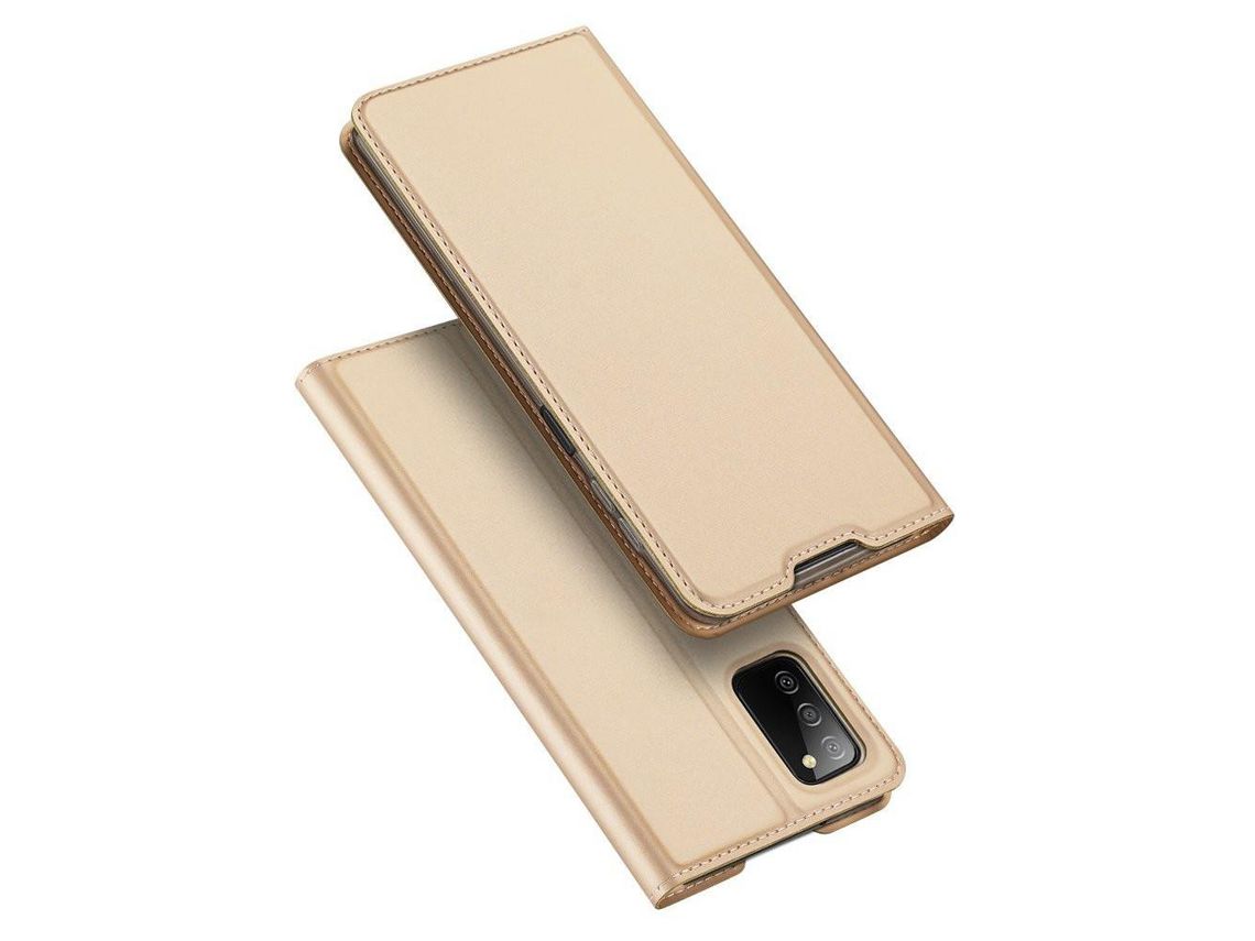 Capa para Samsung Galaxy A03S DUX DUCIS Pele Sintética Dourado
