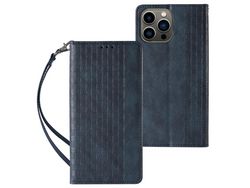 Capa Com Alça para iPhone 13 Pro Max Bolsa Book Mini Cordão Pingente Azul