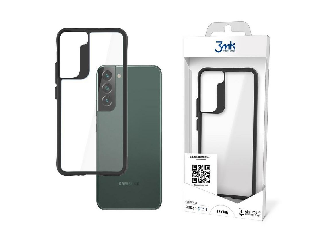 Capa 3Mk Satinarmor + Samsung Galaxy S906 S22 Plus Grau Militar