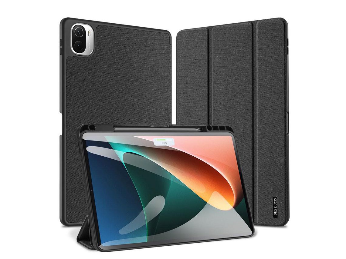 Capa de Tablet DUX DUCIS Domo Com Suporte Multiângulo E Função de Sono Inteligente para Xiaomi Mi Pad 5 Pro / Mi Pad 5 Preto