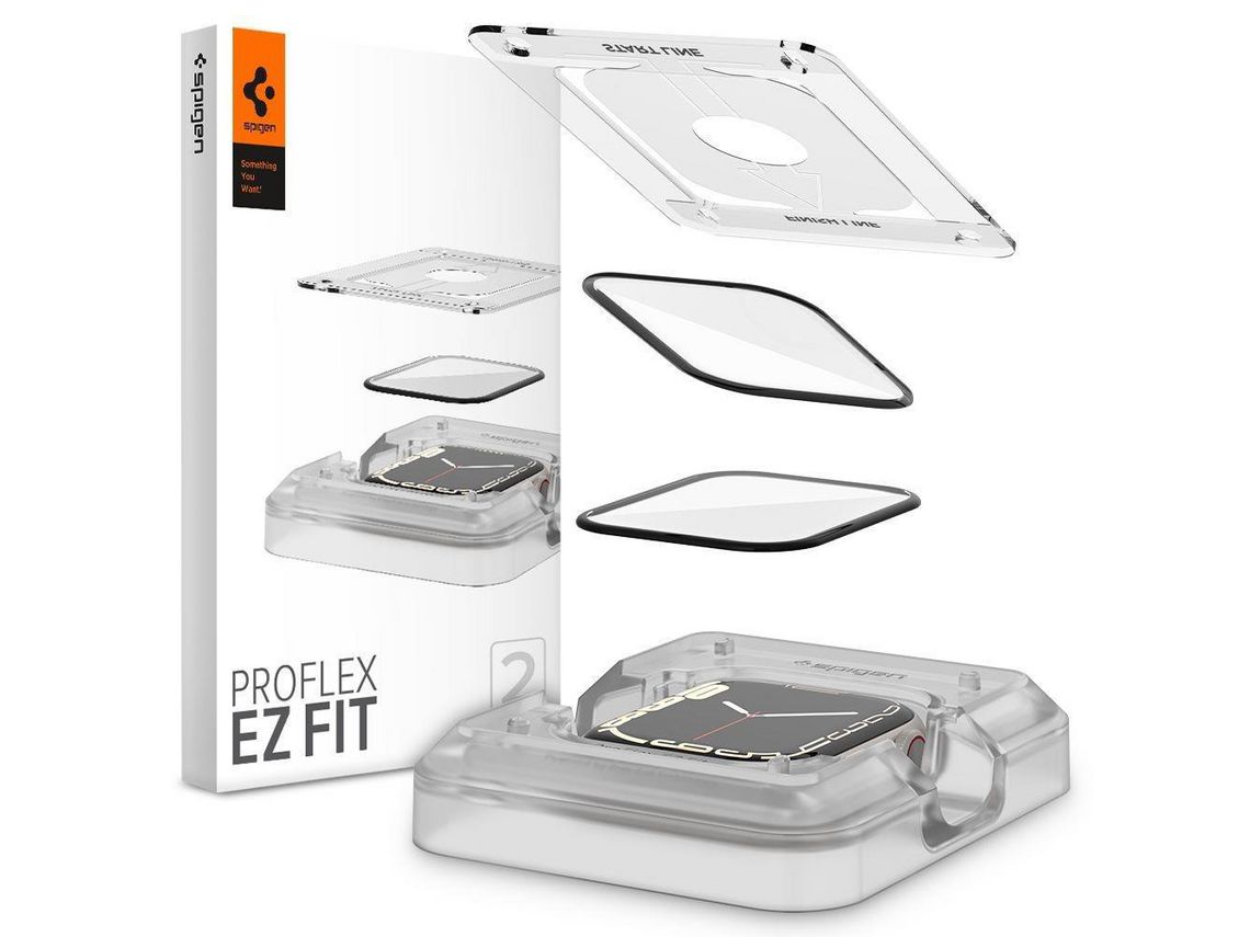 Película Apple Watch 7 SPIGEN Vidro Flexivel 41Mm Transparente