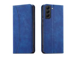 Capa Magnética para Samsung Galaxy S22 + (S22 Plus) Bolsa Porta-Cartões Azul