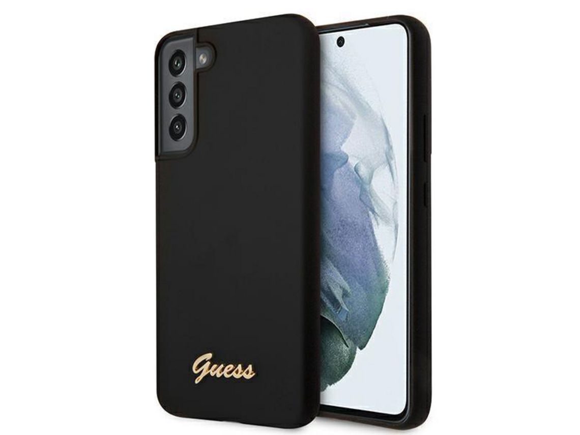 Capa GUESS Guhcs22Mlslmgbk S22 + S906 Preto / Preto Silicone Script Metal Logo
