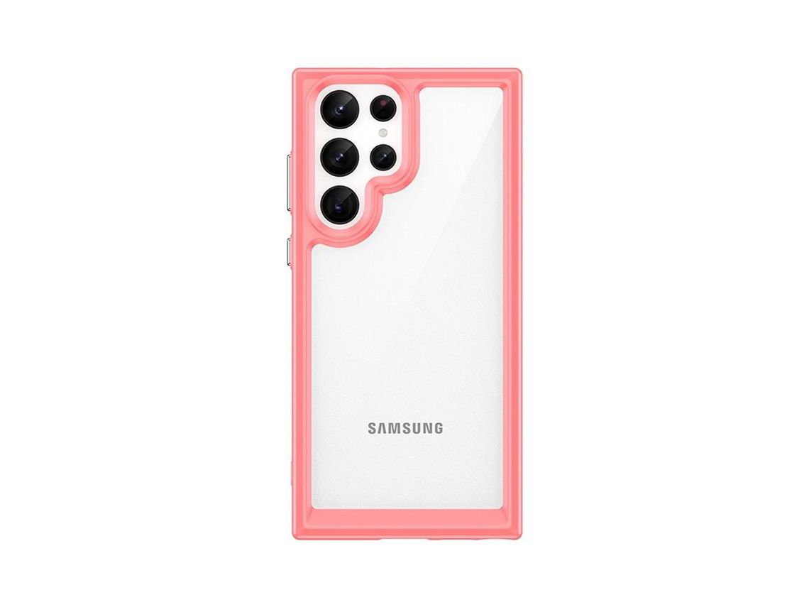 Capa Outer Space para Samsung Galaxy S22 Ultra Hard Cover Com Gel Frame Vermelho