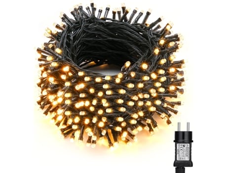 Luzes de Guirlandas Led Plugue Externo em 8 Modos Cabo Verde com Decoração de Temporizador para Árvore de Natal Várias Cores B SELEOK