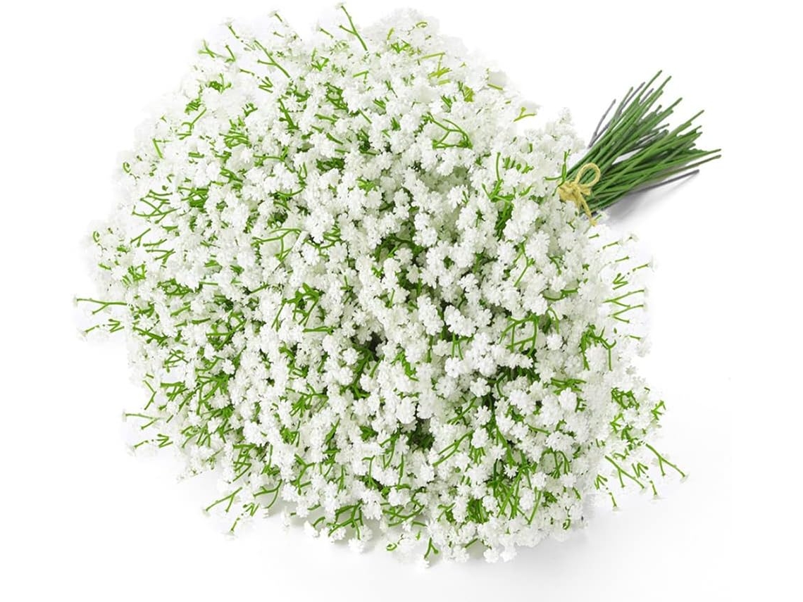 Buquê com 6 Flores Artificiais Realistas de Gypsophila AQUAFORGE (branco)