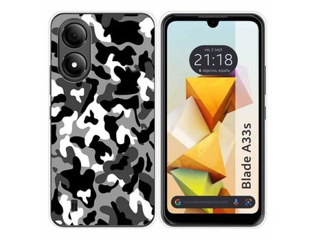 Capa de Silicone para Zte Blade A33S Design Desenhos de Camuflagem de Neve